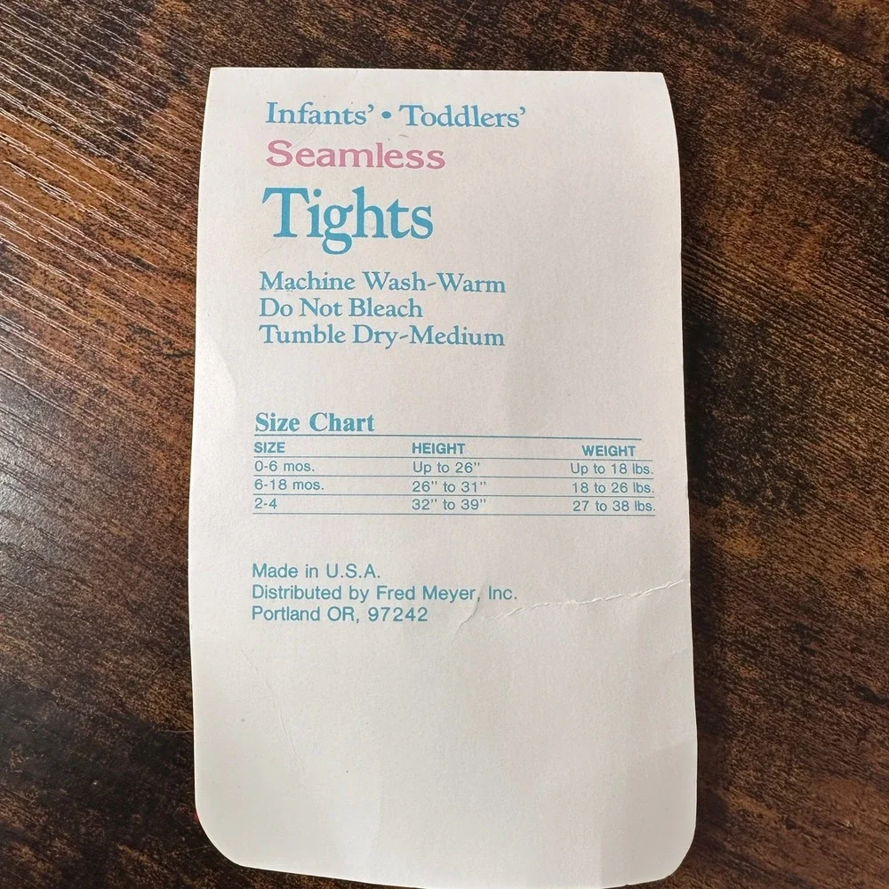 Vintage 80's Red Seamless Infants Tights 0-6 Months 100%‎ Nylon Retro USA Baby
